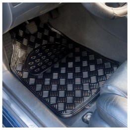 ALFOMBRA GOMA ALUMINIO CARBON 4 PIEZAS CS6