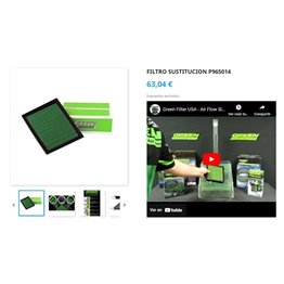 FILTRO HONDA GREEN P965014 
