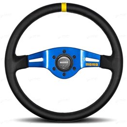 VOLANTE MOMO MOD.03 AZUL/SP NEGRO 35 PIEL