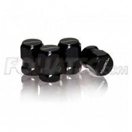 AIRCAPS TAPON VALVULA HEXAGON ALU ANODISED  NEGRA 4 PIEZAS
