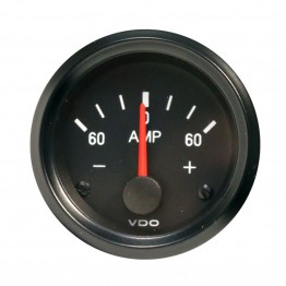 AMPERÍMETRO 60A VDO VISION FONDO NEGRO DIÁMETRO 52MM